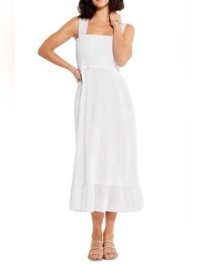NIC+ZOE COTTON LAWN SMOCKED DRESS
